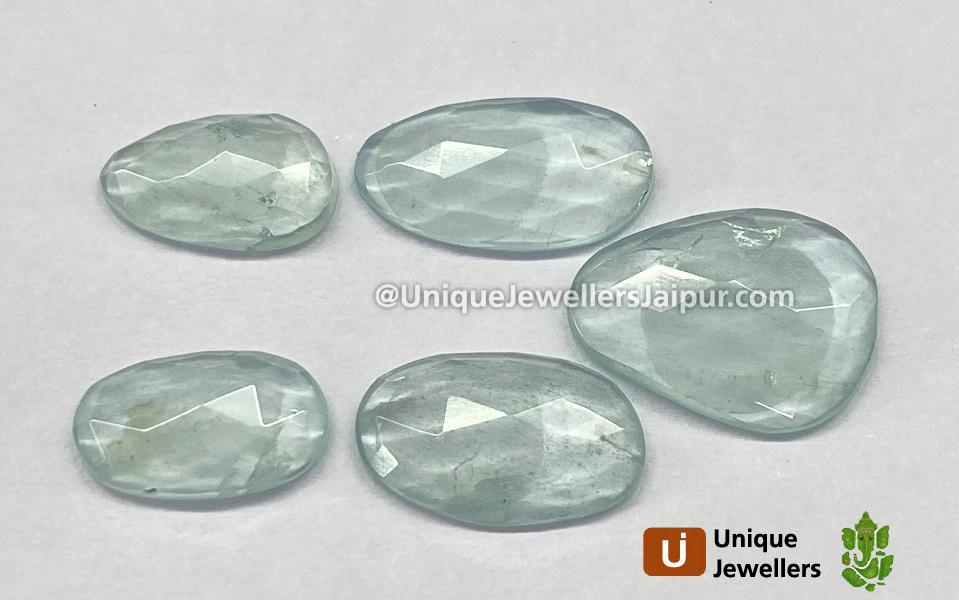 Milky Aquamarine Rose Cut Slices