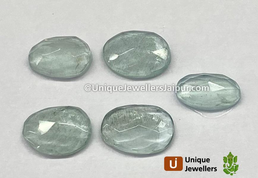 Milky Aquamarine Rose Cut Slices