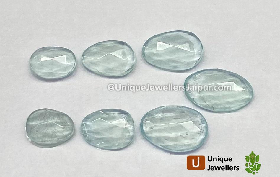 Milky Aquamarine Rose Cut Slices