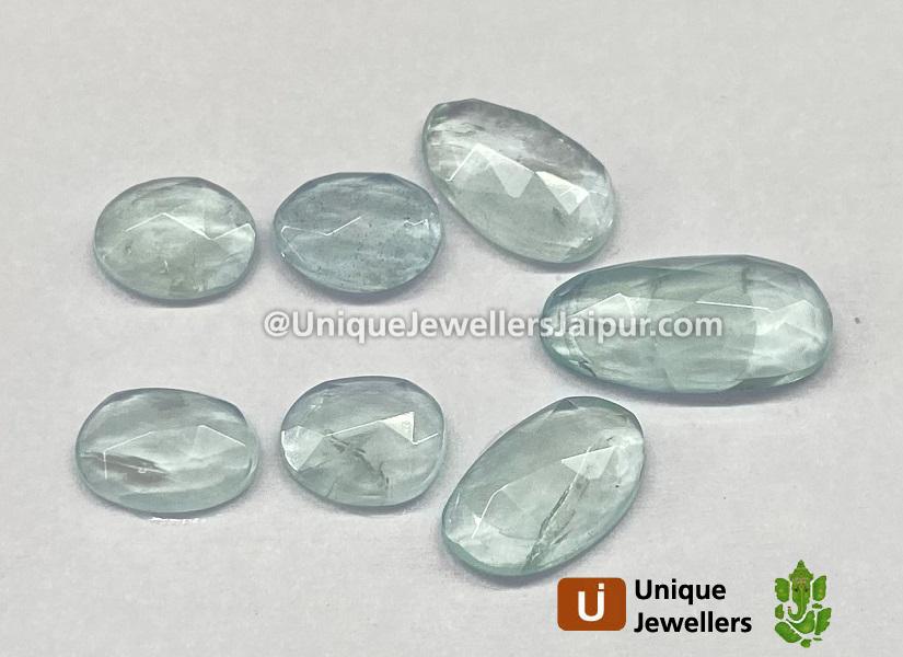 Milky Aquamarine Rose Cut Slices