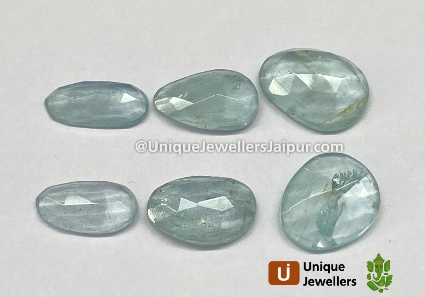 Milky Aquamarine Rose Cut Slices