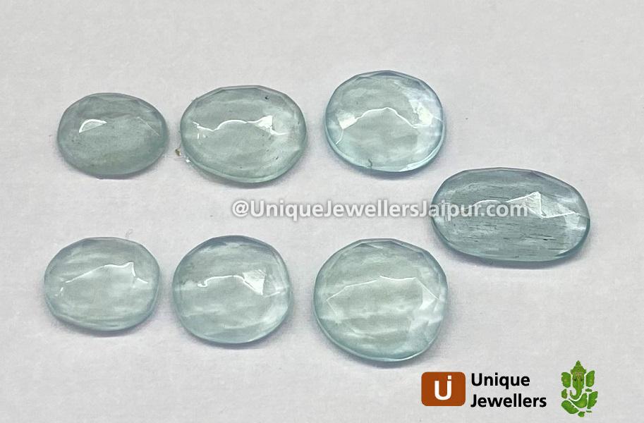 Milky Aquamarine Rose Cut Slices