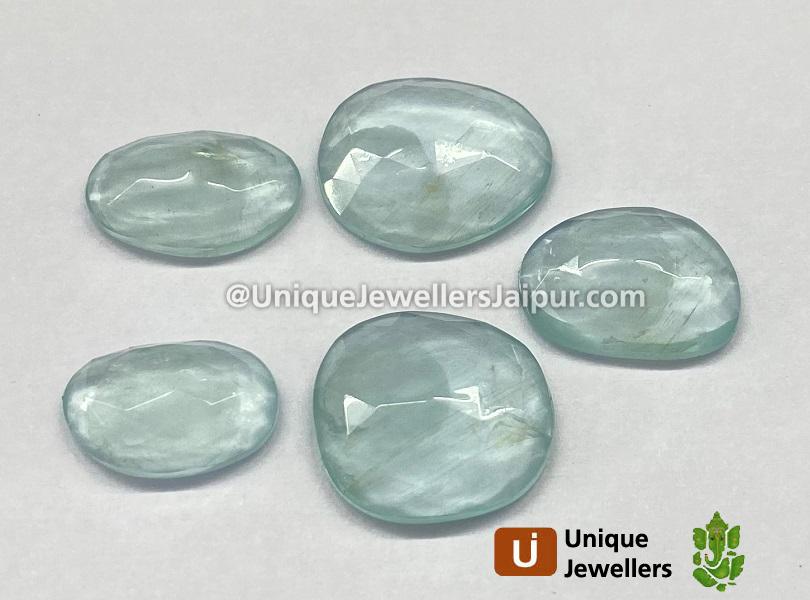 Milky Aquamarine Rose Cut Slices