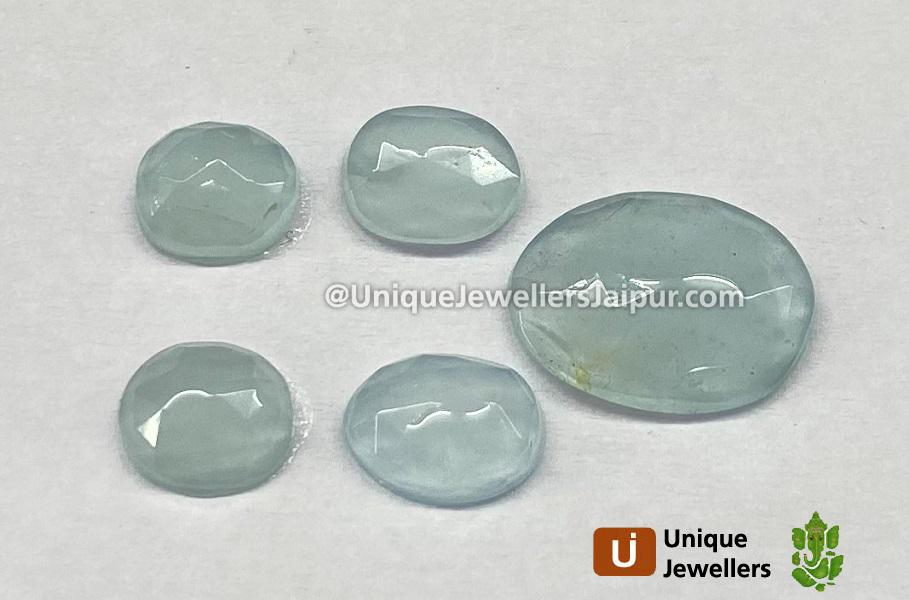 Milky Aquamarine Rose Cut Slices