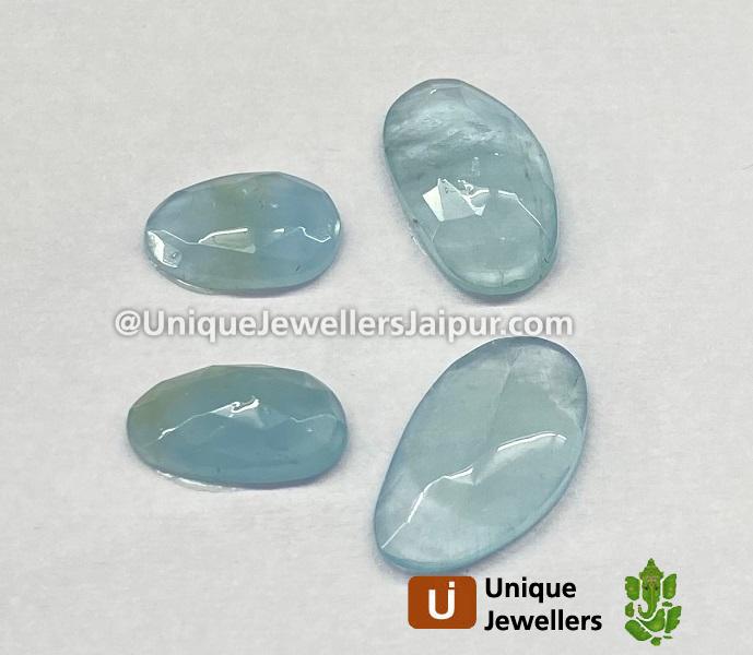 Milky Aquamarine Rose Cut Slices