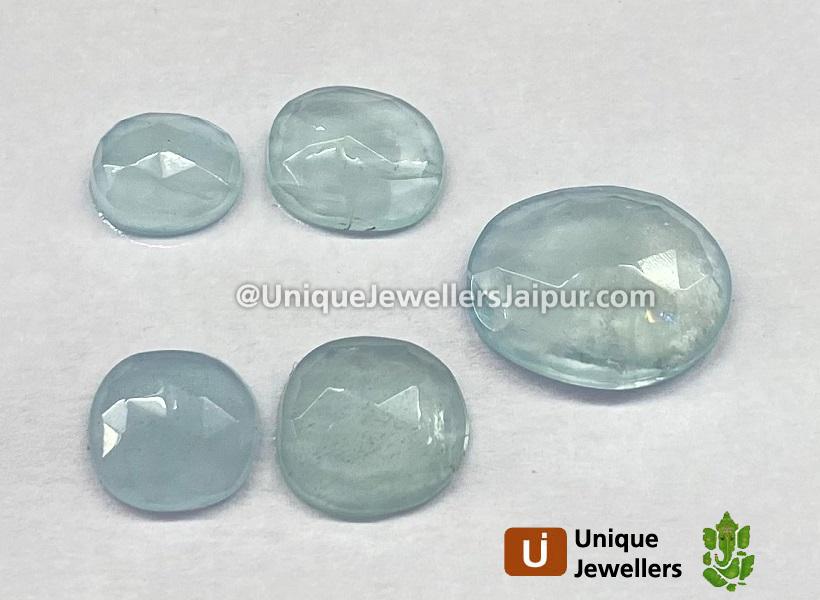 Milky Aquamarine Rose Cut Slices