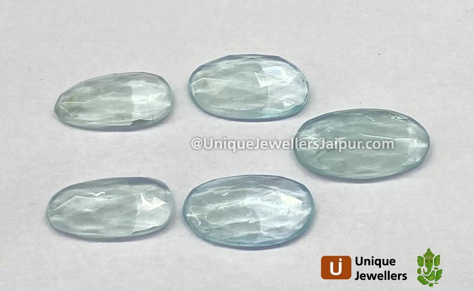 Milky Aquamarine Rose Cut Slices