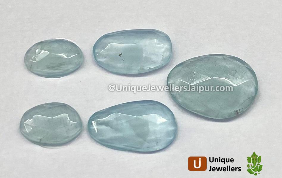 Milky Aquamarine Rose Cut Slices