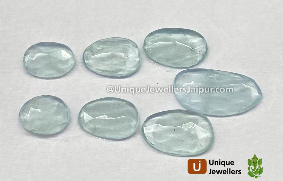 Milky Aquamarine Rose Cut Slices