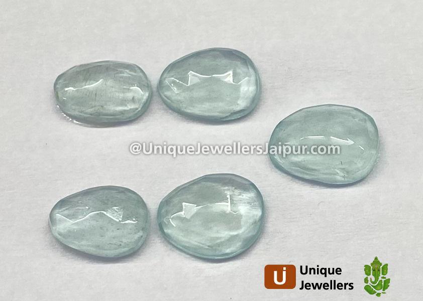 Milky Aquamarine Rose Cut Slices