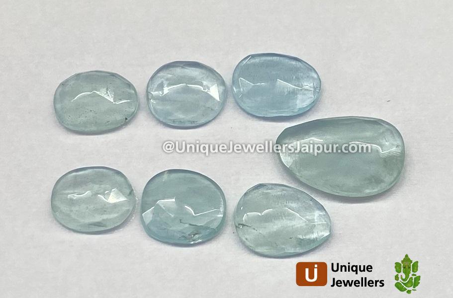 Milky Aquamarine Rose Cut Slices