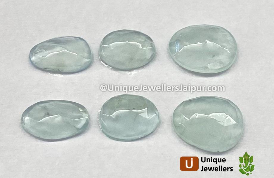 Milky Aquamarine Rose Cut Slices