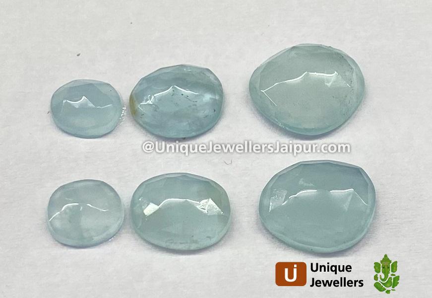 Milky Aquamarine Rose Cut Slices