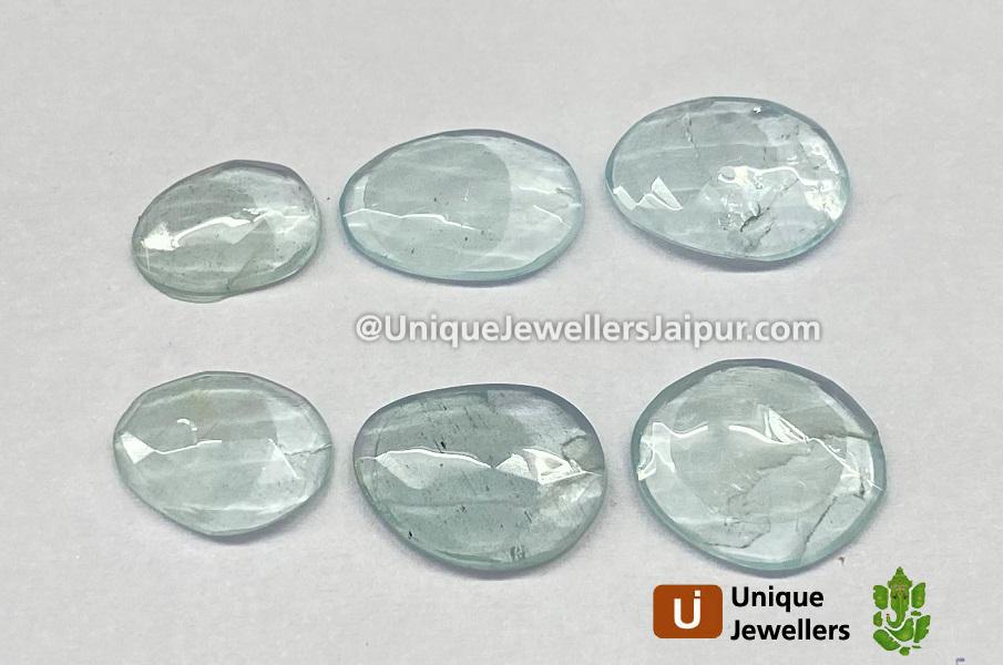 Milky Aquamarine Rose Cut Slices