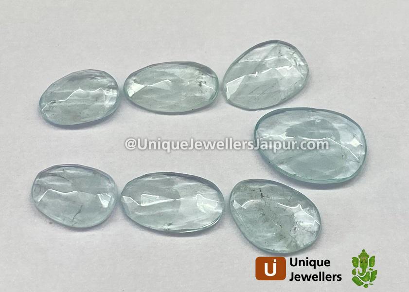 Milky Aquamarine Rose Cut Slices