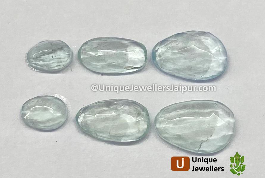 Milky Aquamarine Rose Cut Slices