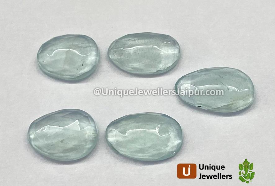 Milky Aquamarine Rose Cut Slices