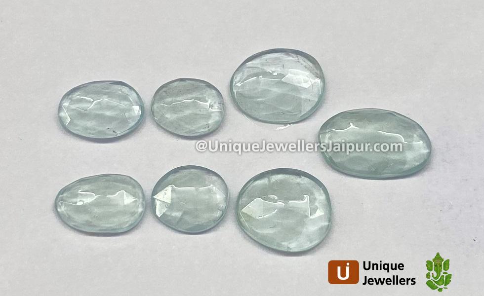 Milky Aquamarine Rose Cut Slices