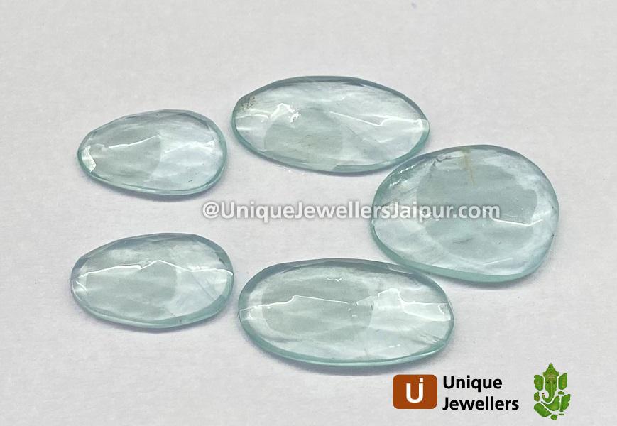 Milky Aquamarine Rose Cut Slices