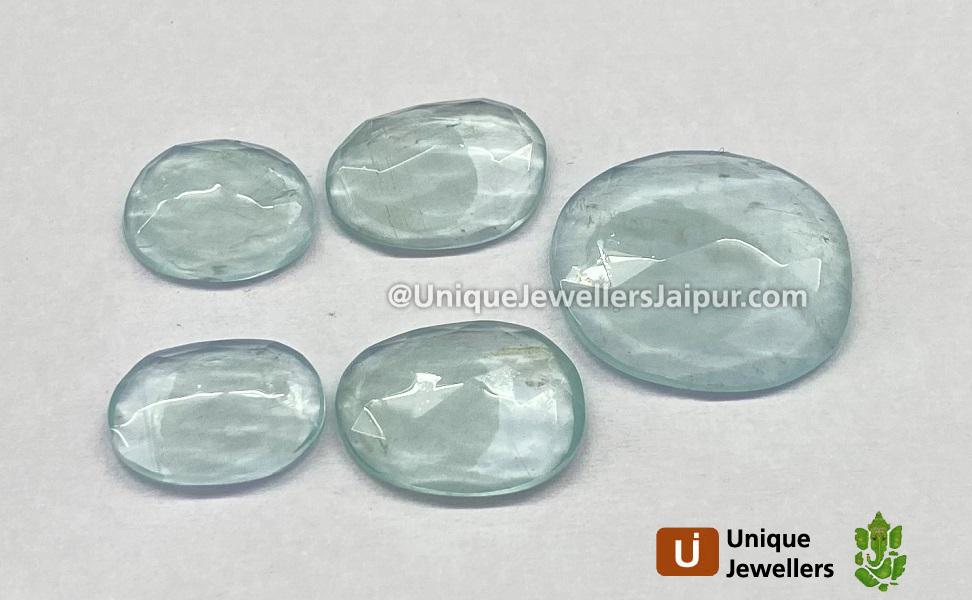 Milky Aquamarine Rose Cut Slices