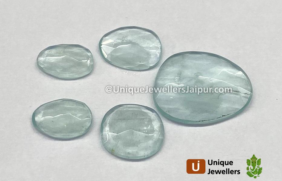 Milky Aquamarine Rose Cut Slices