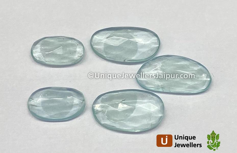 Milky Aquamarine Rose Cut Slices