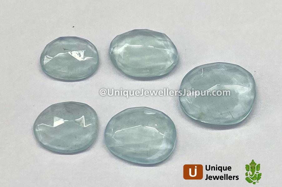 Milky Aquamarine Rose Cut Slices