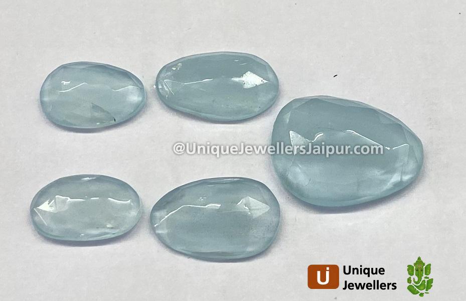 Milky Aquamarine Rose Cut Slices