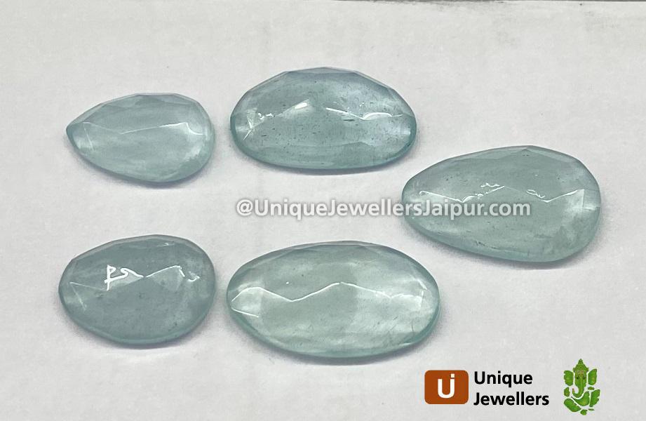 Milky Aquamarine Rose Cut Slices