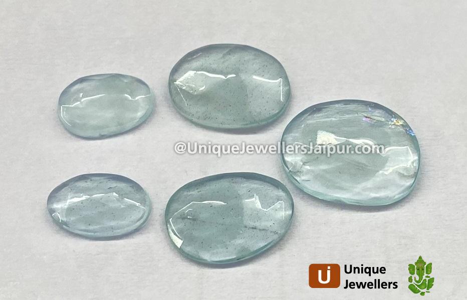 Milky Aquamarine Rose Cut Slices