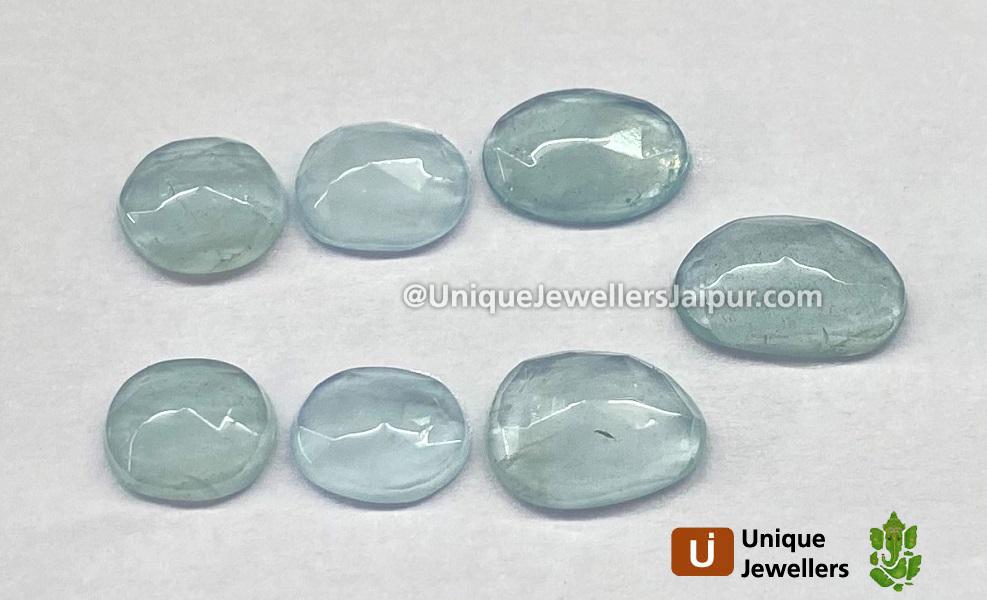 Milky Aquamarine Rose Cut Slices