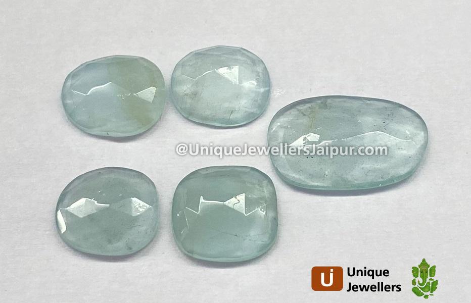 Milky Aquamarine Rose Cut Slices