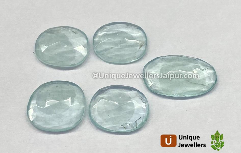 Milky Aquamarine Rose Cut Slices