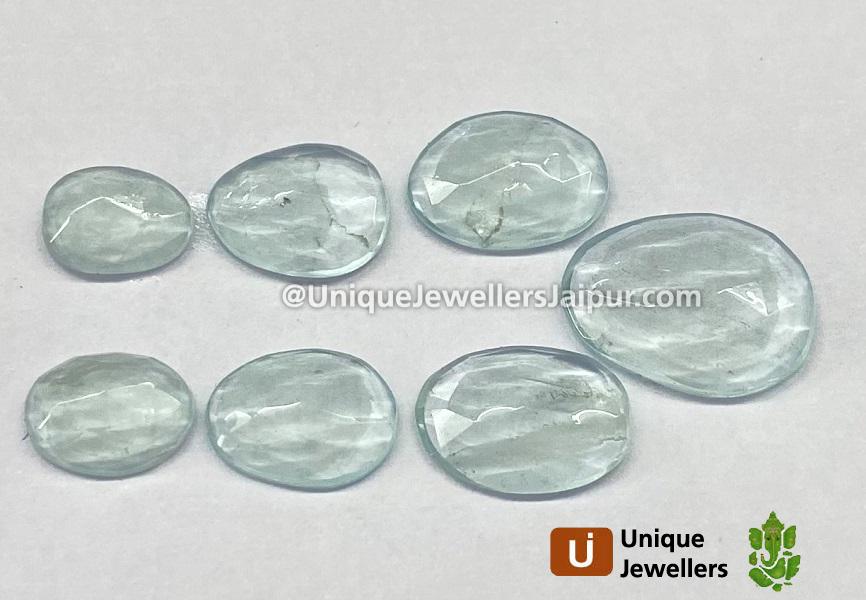 Milky Aquamarine Rose Cut Slices