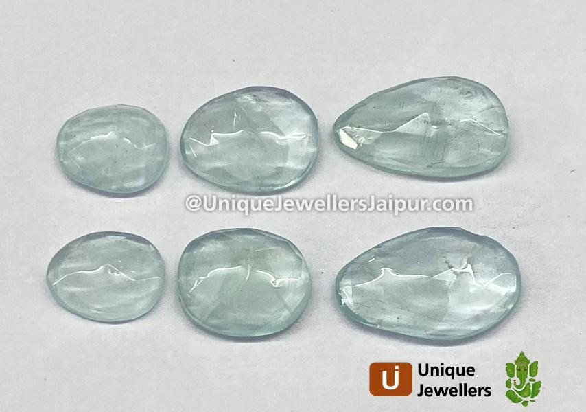 Milky Aquamarine Rose Cut Slices