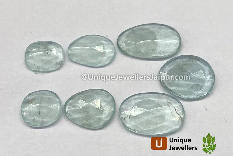 Milky Aquamarine Rose Cut Slices