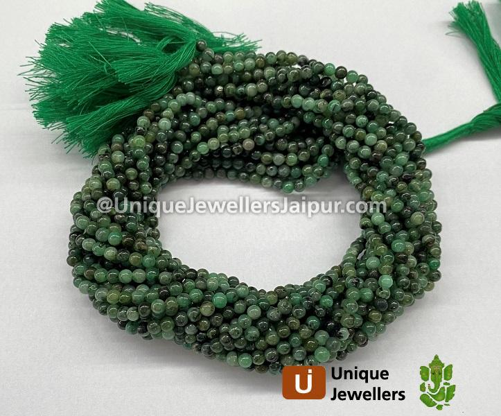 Emerald Smooth Round Beads