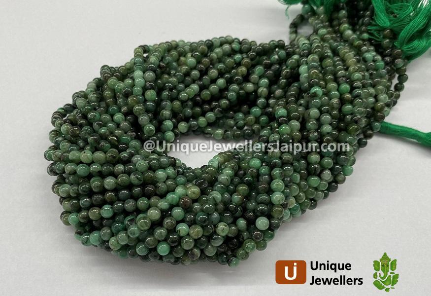 Emerald Smooth Round Beads