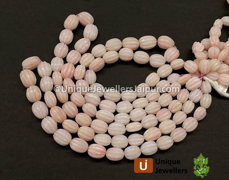 Pink Opal Carved Nuggets Beads