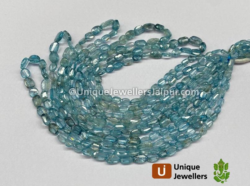 Blue Zircon Shaded Faceted Nuggets Beads