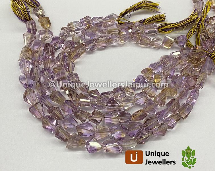 Ametrine Faceted Nugget Beads