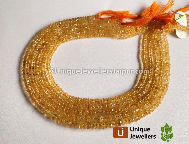 Citrine Faceted Roundelle Beads