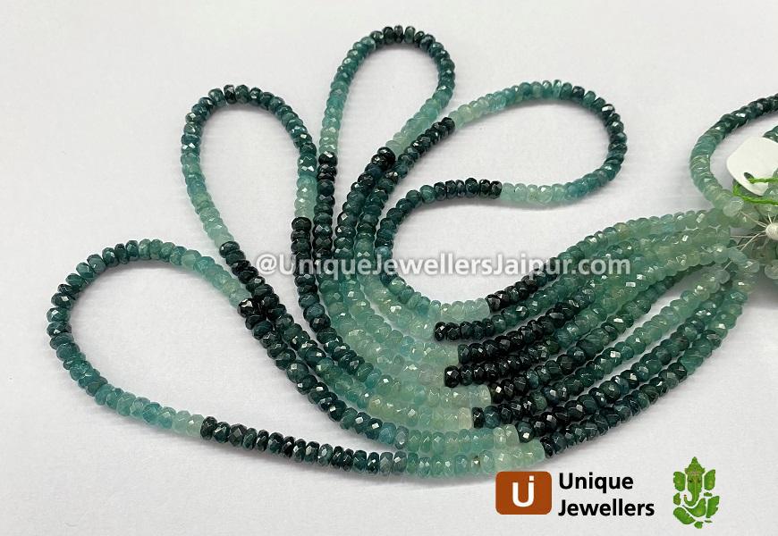 Grandidierite Far Faceted Roundelle Beads