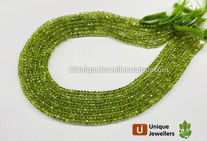 Peridot Far Faceted Roundelle Beads