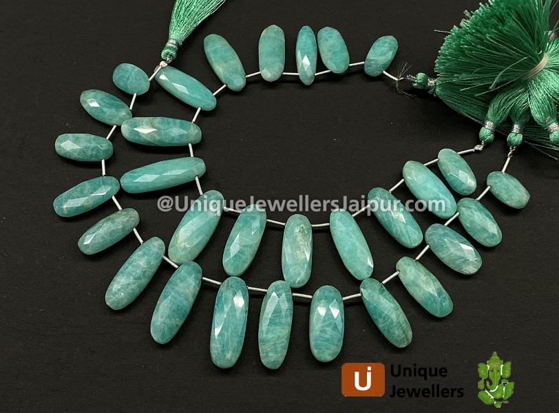 Amazonite Faceted Long Oval Beads