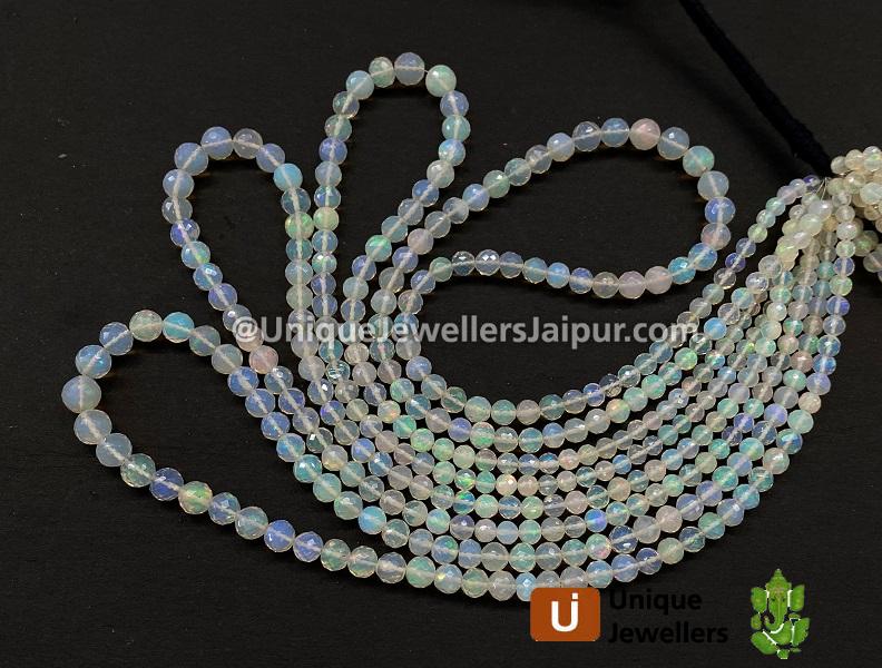 Ethiopian Opal Faceted Round Ball Beads