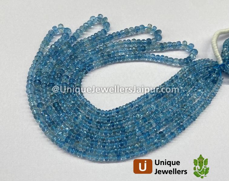 Santa Maria Aquamarine Offiki Faceted Roundelle Beads