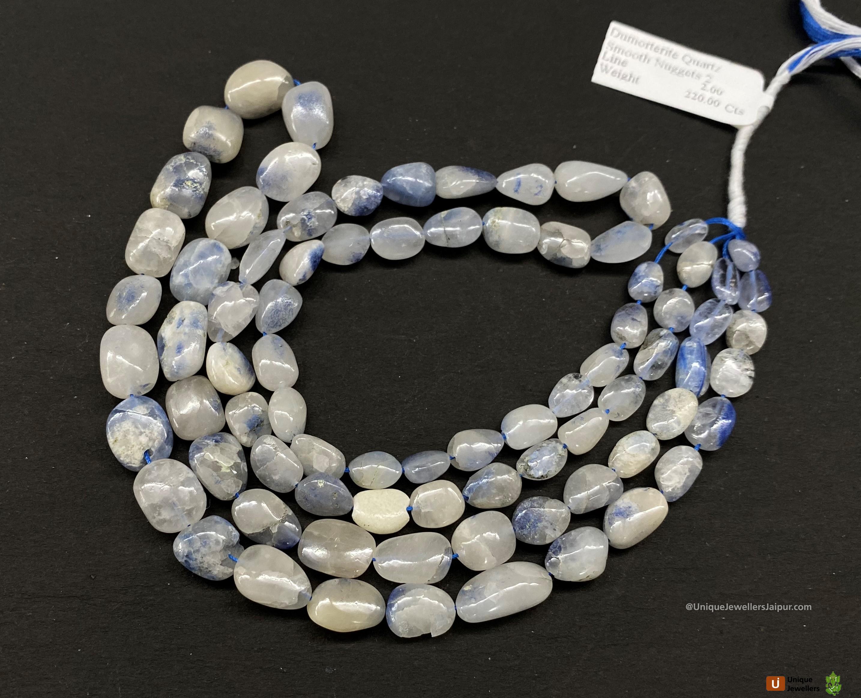 Dumortierite Quartz Smooth Nugget Beads