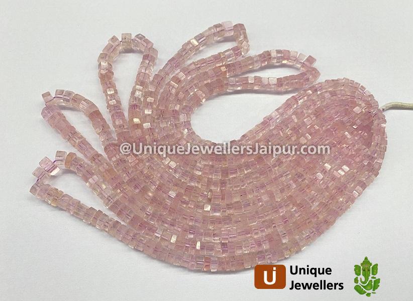 Morganite Step Cut Bolt Beads