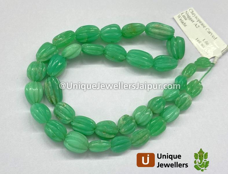 Chrysoprase Carved Nugget Beads